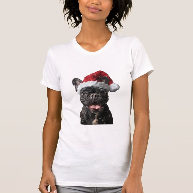 Fransk Bulldog-jul T Shirt (Framsida)