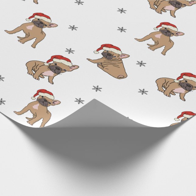 Fransk Bulldog Jul Wrapping Papper Presentpapper (Hörn)