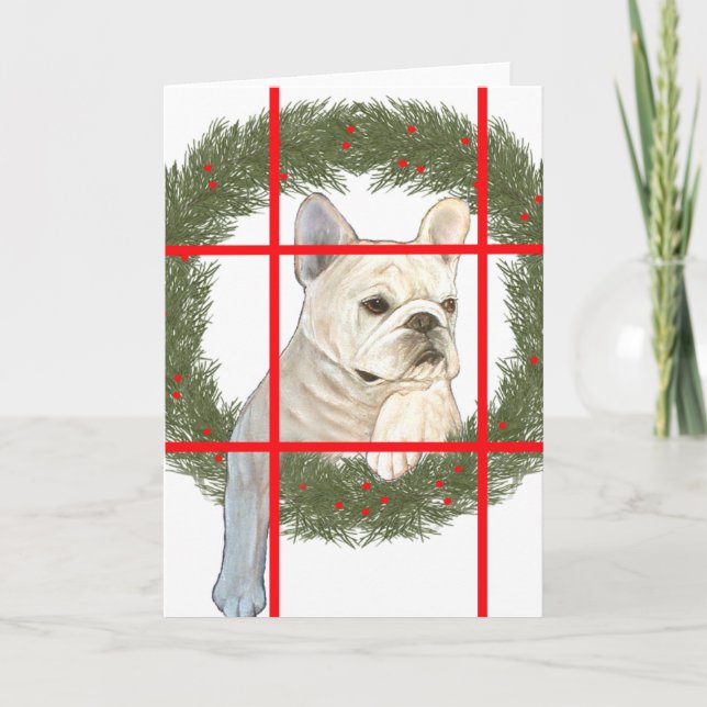 Fransk Bulldog-juldesign Helgkort (Framsida)