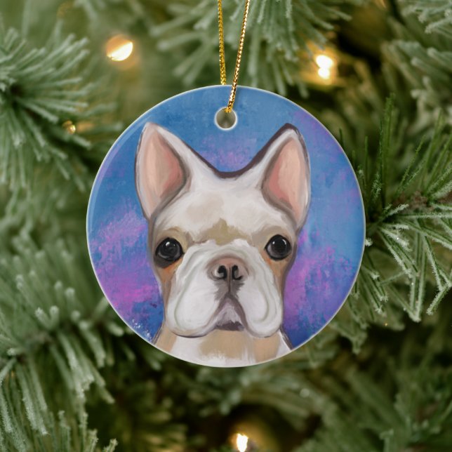 FRANSK BULLDOG       JULGRANSPRYDNAD KERAMIK (Träd)