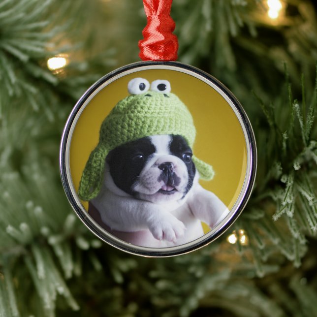 Fransk Bulldog Julgransprydnad Metall (Träd)