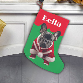 Fransk Bulldog Julgris hundar Helgdagar Liten Julstrumpa