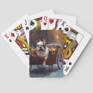Fransk Bulldog Julhögtidssäsong Casinokort