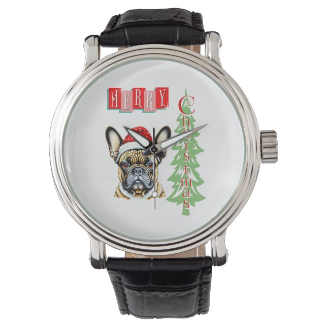 Fransk Bulldog julklapp Armbandsur (Framsida)