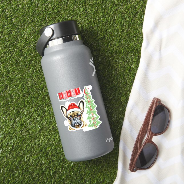 Fransk Bulldog julklapp Klistermärken (HydroFlask Insitu)