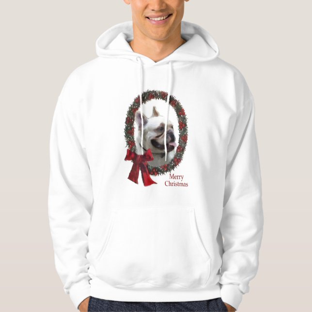 Fransk Bulldog-julklappar Sweatshirt Med Luva (Framsida)