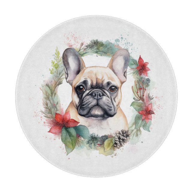 Fransk Bulldog Julkrans Festiv Valp (Framsidan)