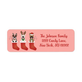 Fransk Bulldog Jullager Returadress Etikett