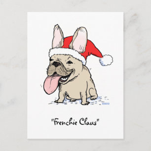 Fransk Bulldog Jultomten Hund jul Frenchie Helg Vykort