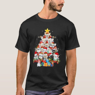 Fransk Bulldog Jultomten Julafton Träd Ljus Merry T Shirt