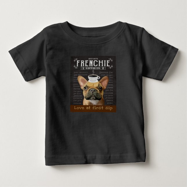 Fransk Bulldog-kaffe T Shirt (Framsida)