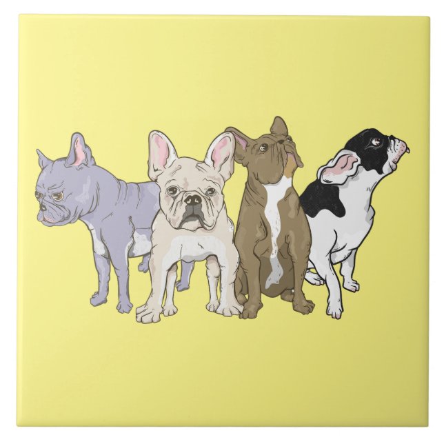 Fransk Bulldog Kakelplatta (Framsidan)