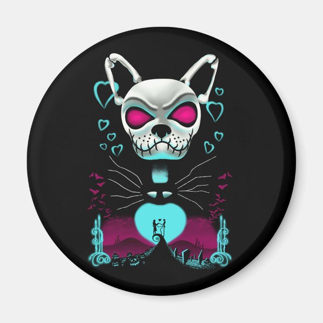 Fransk Bulldog | Kärlek Halloween Pumpkin Gift Magnet (Framsidan)