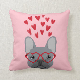 Fransk Bulldog Kärlek Valentiness PIllow Kudde