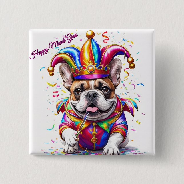 Fransk Bulldog Karneval Fransk Bulldog Knapp (Framsida)