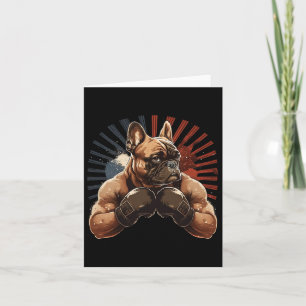 Fransk Bulldog Kickboxing Martial Art Boxing Hund Kort
