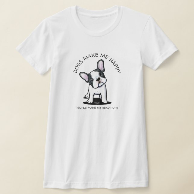 Fransk Bulldog KiniArt T-Shirt (Laydown)
