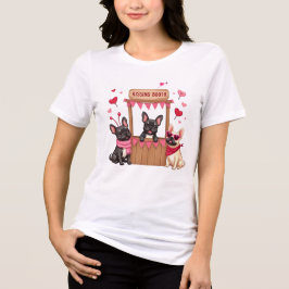 Fransk Bulldog Kissing Booth T Shirt