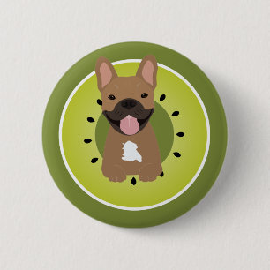 Fransk Bulldog Kiwi Frukt Papper Knapp