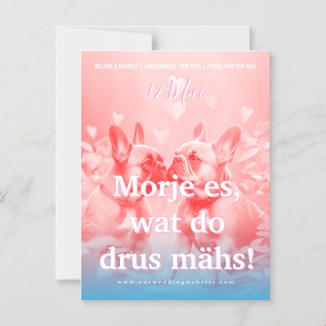 Fransk Bulldog Köln Spara datum  Magnetisk Inbjudningskort (Framsida)