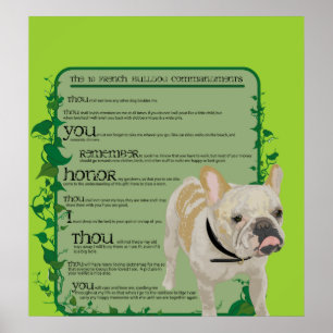Fransk Bulldog-kommandon Poster