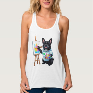 Fransk Bulldog Konstnär French Bulldog Linne Med Racerback