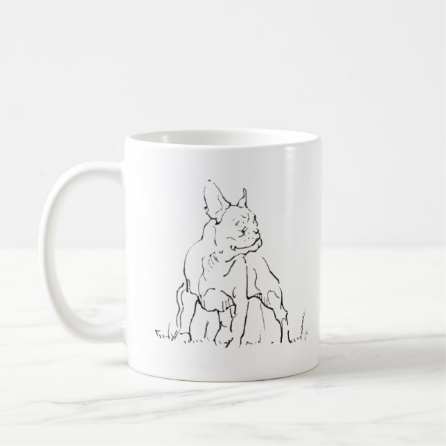 Fransk Bulldog Kopp - Kaffe Kopp Hund Mamma (Vänster)