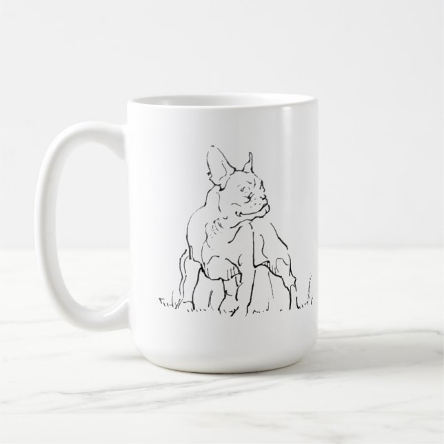 Fransk Bulldog Kopp - Kaffe Kopp Hund Mamma (Vänster)