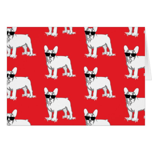 Fransk Bulldog Kort (Framsidan Horizontal)