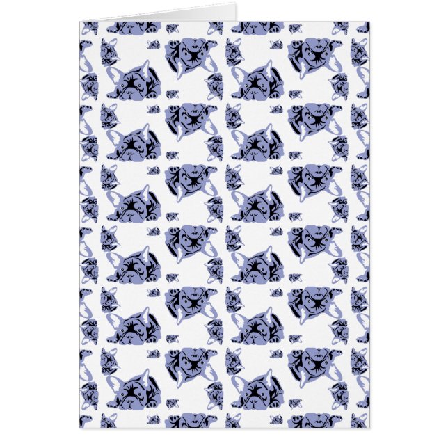 Fransk Bulldog-kort Hälsningskort (Framsidan)