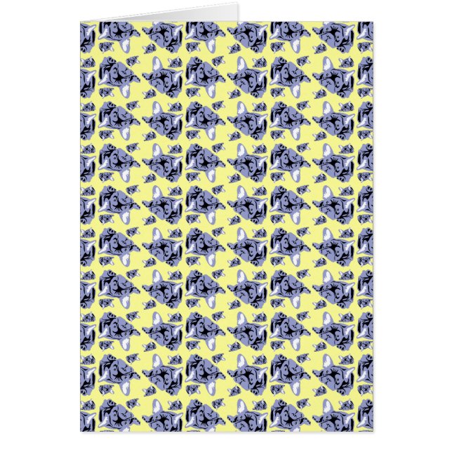 Fransk Bulldog-kort Hälsningskort (Framsidan)