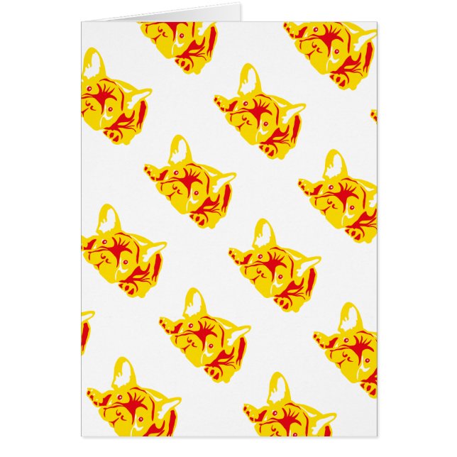 Fransk Bulldog-kort Hälsningskort (Framsidan)