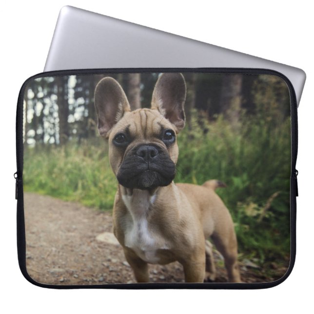 Fransk Bulldog Kudd Laptop Fodral (Framsidan)