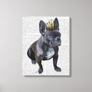 Fransk Bulldog Kung Canvastryck