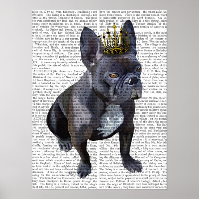 Fransk Bulldog Kung Poster (Framsidan)