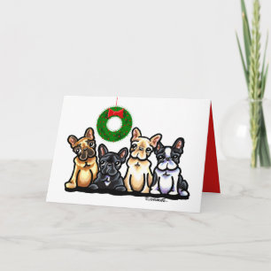 Fransk Bulldog-kvartetten jul Helgkort