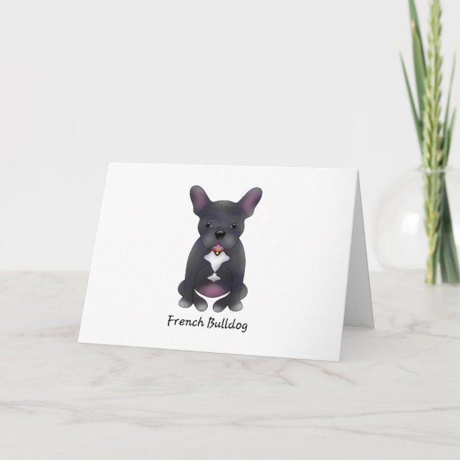 Fransk Bulldog l Helgkort (Framsida)