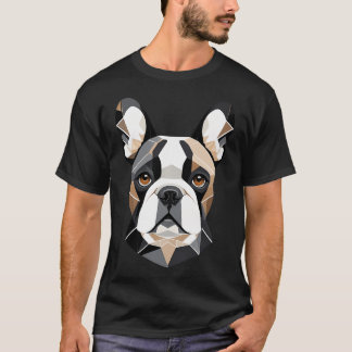 Fransk Bulldog - Låg Poly - Minimalistisk T Shirt