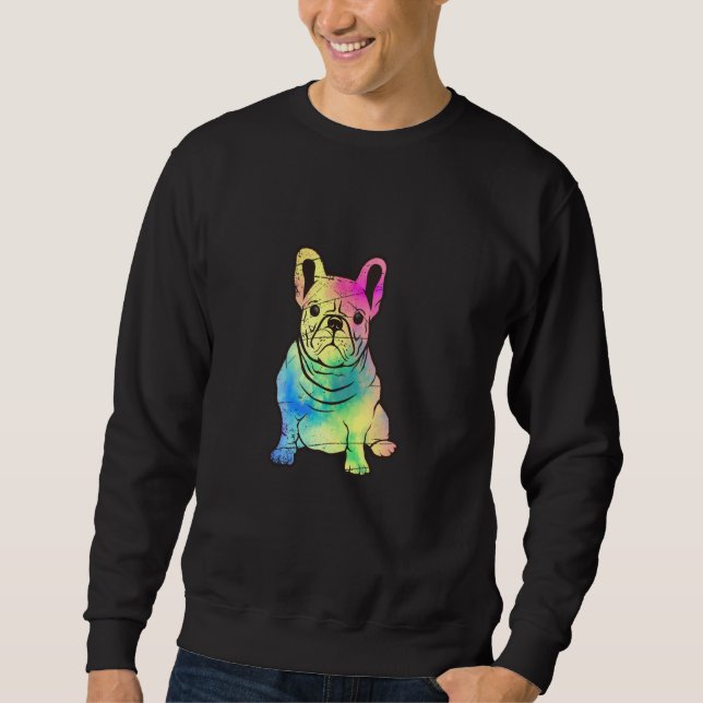 Fransk Bulldog Lång Ärmad Tröja (Framsida)
