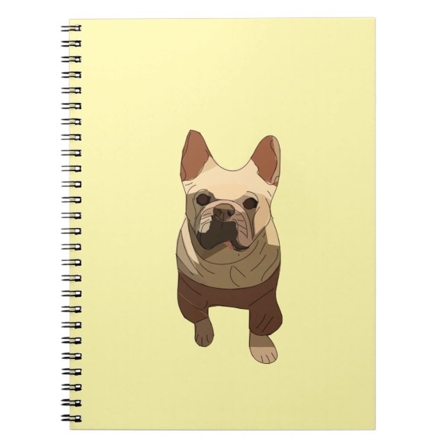 Fransk Bulldog, Lavendel Lila Anteckningsbok (Framsidan)