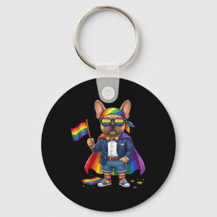 Fransk Bulldog Lgbt Regnbåge Lesbisk Gay Pride Nyckelring