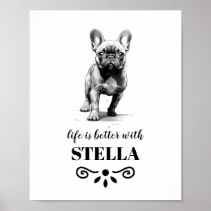 Fransk Bulldog Life är bättre med Anpassningsbar H Poster
