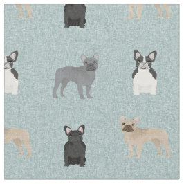 Fransk Bulldog Light Blue Tyg