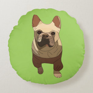 Fransk Bulldog, Limegrön Rund Kudde