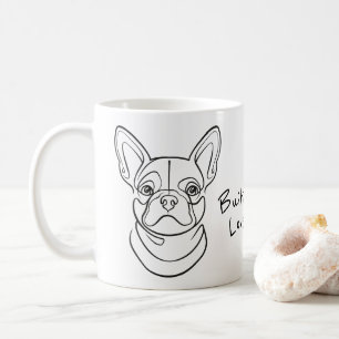 Fransk Bulldog Linje Konst. Byggd Liten. Älskad St Kaffemugg