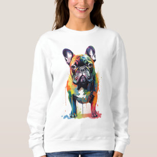 Fransk Bulldog Livlig och Färgrik T Shirt