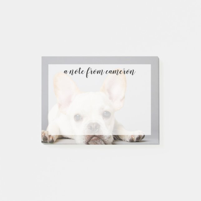 Fransk Bulldog Ljuger nedåt Post-it Block (Framsida)