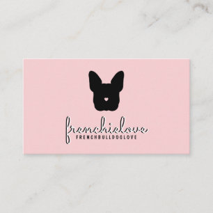 Fransk bulldog logotyp simpel barnvakt veterinär v visitkort