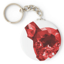 Fransk Bulldog Low Poly Art in Red