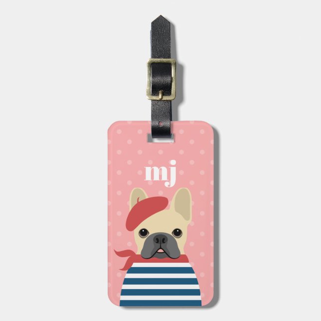 Fransk Bulldog Luggage Tag Bagagebricka (Vertikal Framsida)